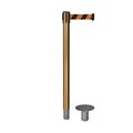 Montour Line Stanchion Belt Barrier Removable Base Sat.Brass Post 11ft.Blk/Or Belt MX630R-SB-BOD-110